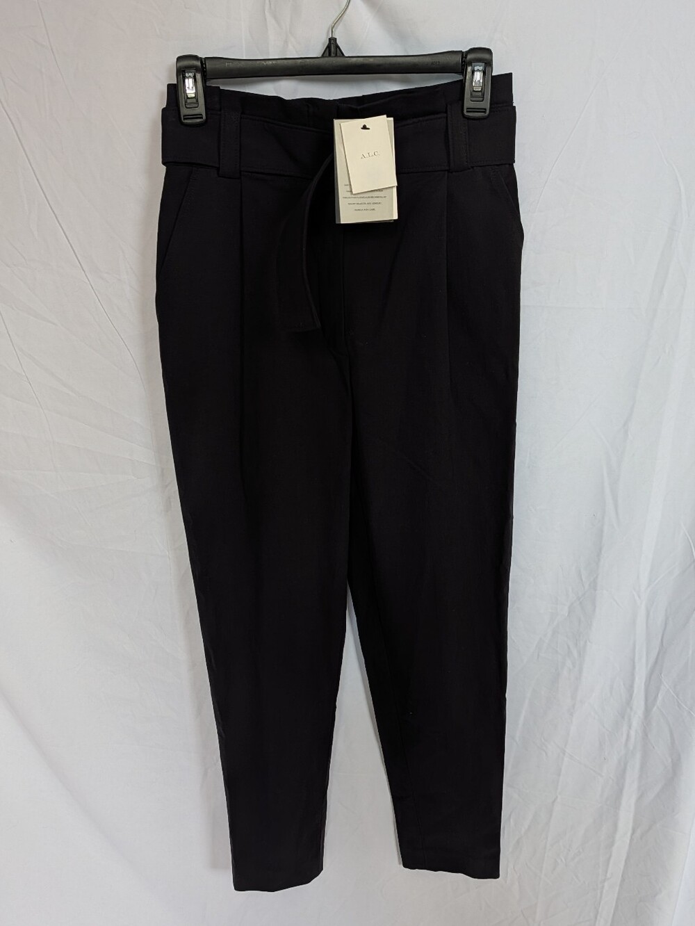 A.L.C. Black High-Waist Tapered Trousers with Belt